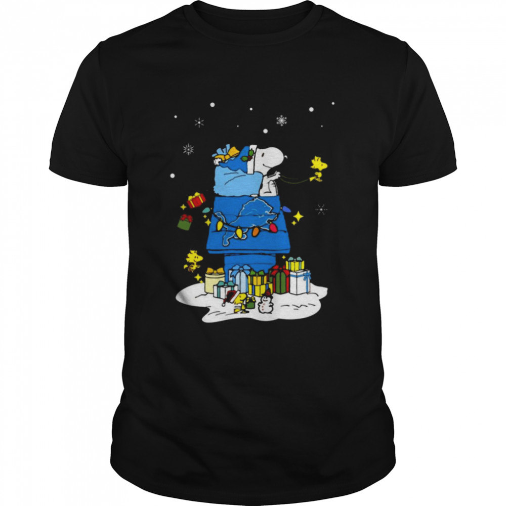 Detroit Lions Santa Snoopy Wish You A Merry Christmas 2022 Classic Men's T-shirt