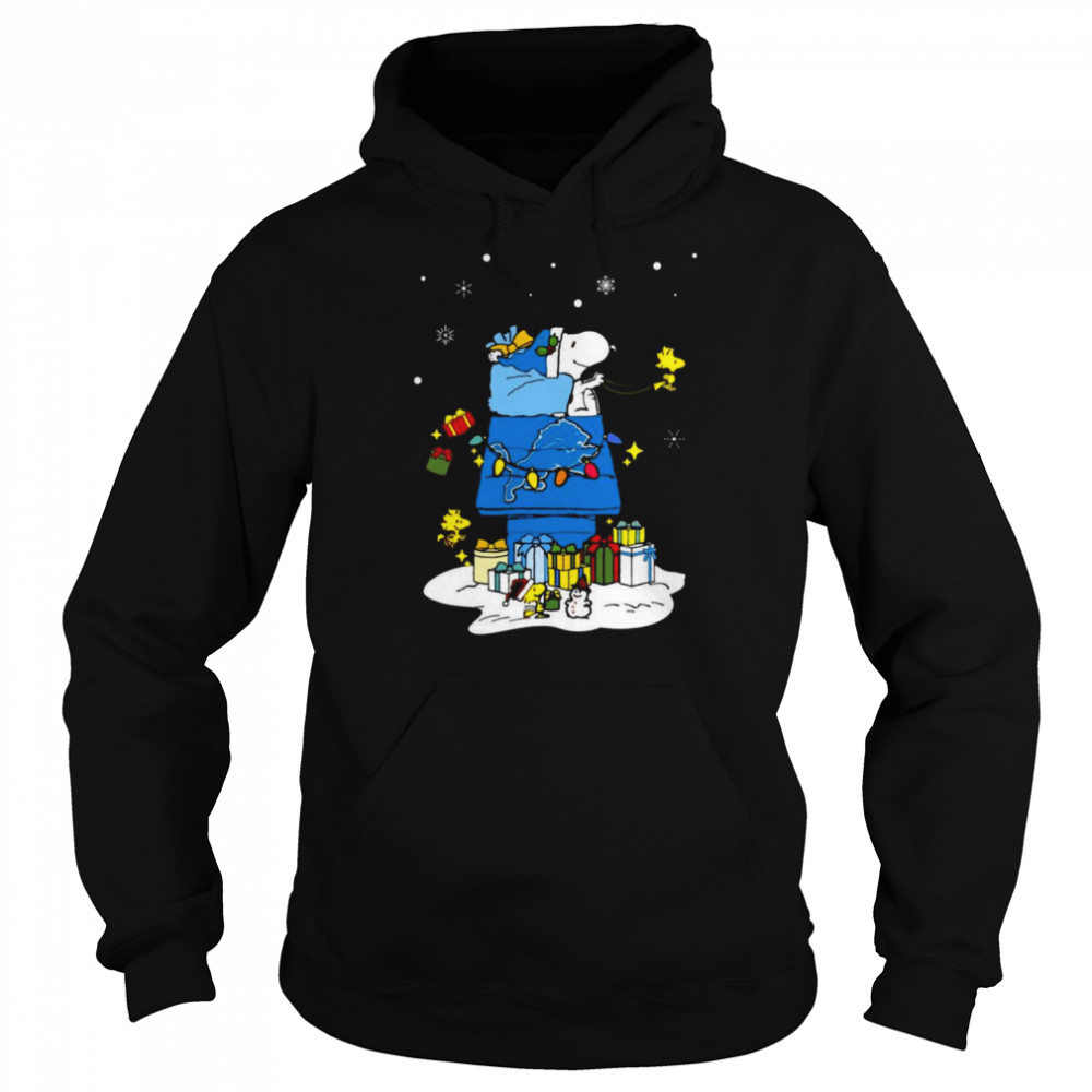 Detroit Lions Santa Snoopy Wish You A Merry Christmas 2022 Unisex Hoodie