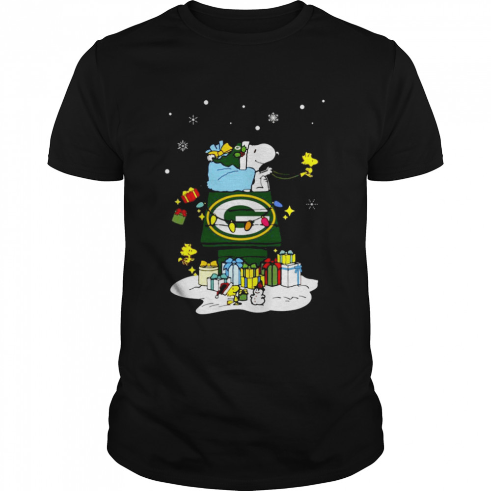 Green Bay Packers Santa Snoopy Wish You A Merry Christmas 2022 Shirt