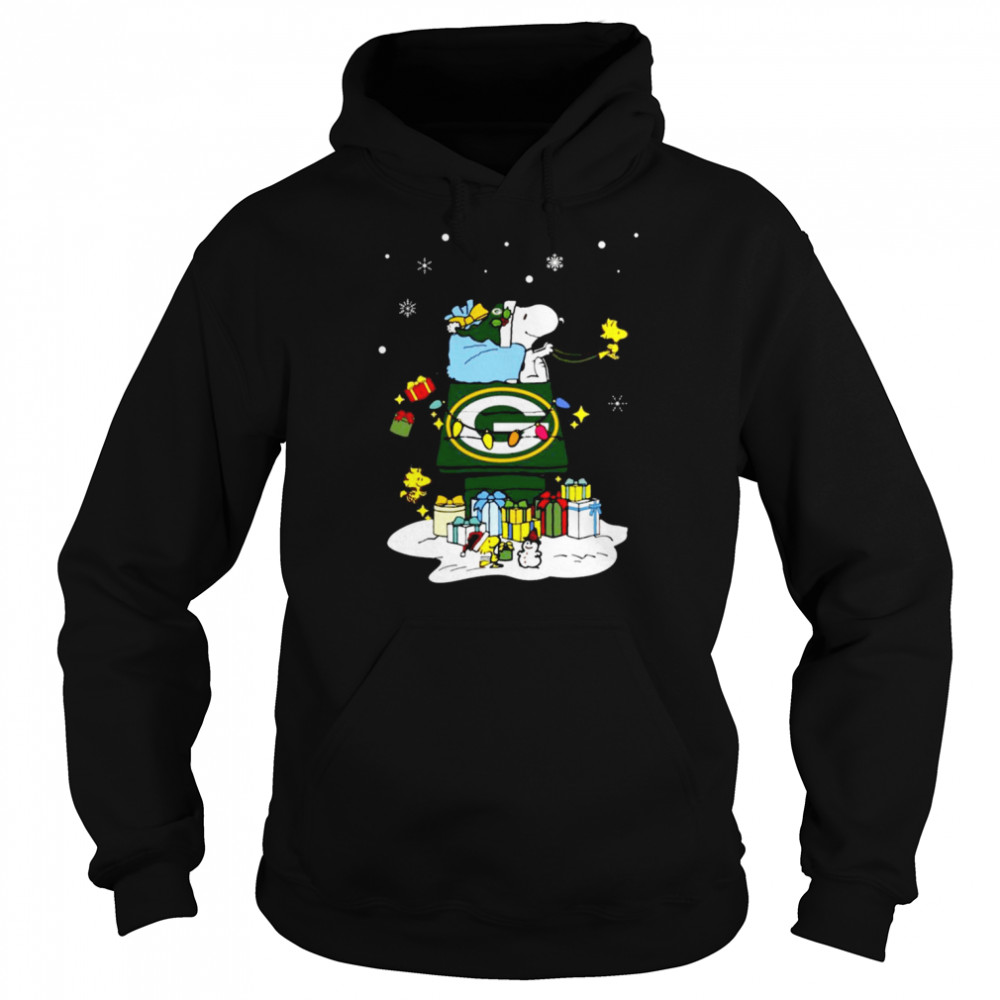 Green Bay Packers Santa Snoopy Wish You A Merry Christmas 2022 Unisex Hoodie