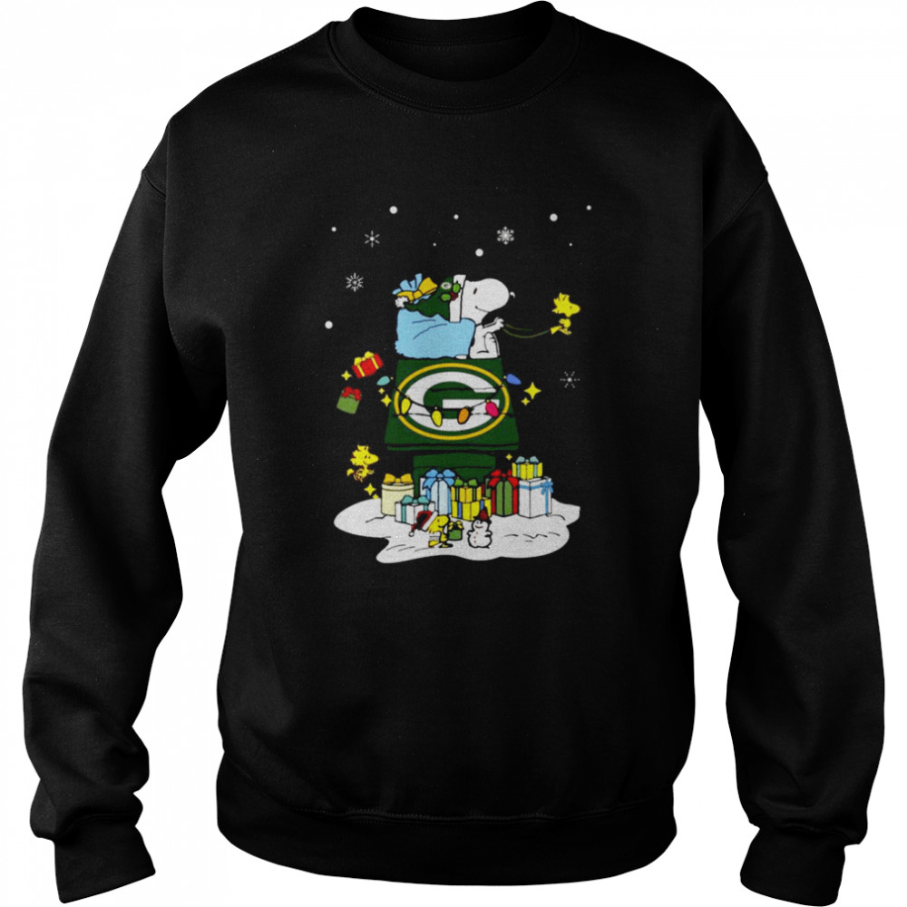 Green Bay Packers Santa Snoopy Wish You A Merry Christmas 2022 Unisex Sweatshirt