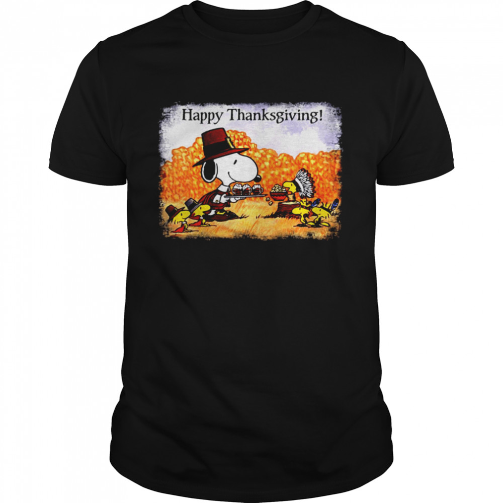 Happy Thanksgiving Snoopy Wood Thanksgiving Day Peanuts shirt