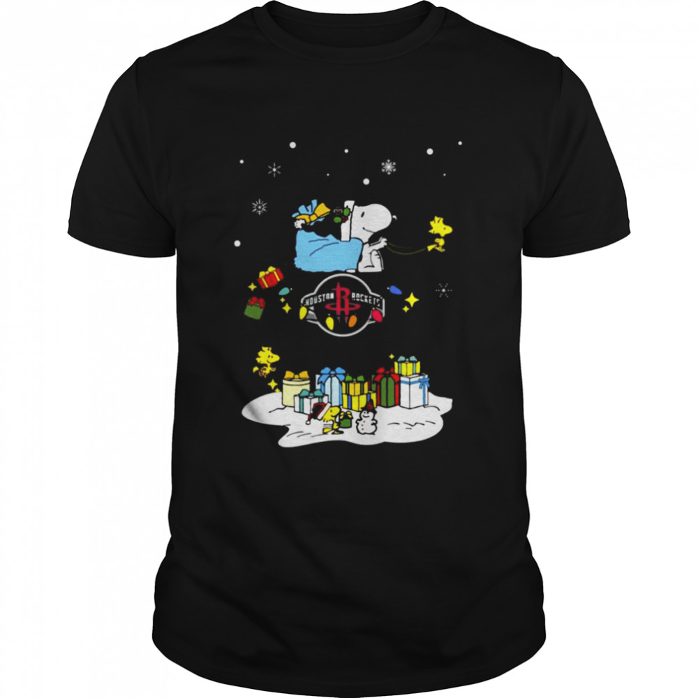 Houston Rockets Santa Snoopy Wish You A Merry Christmas 2022 Shirt