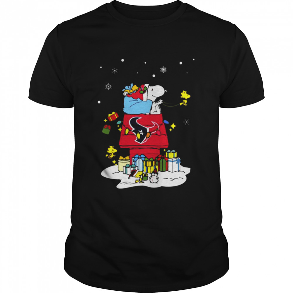 Houston Texans Santa Snoopy Wish You A Merry Christmas 2022 Shirt