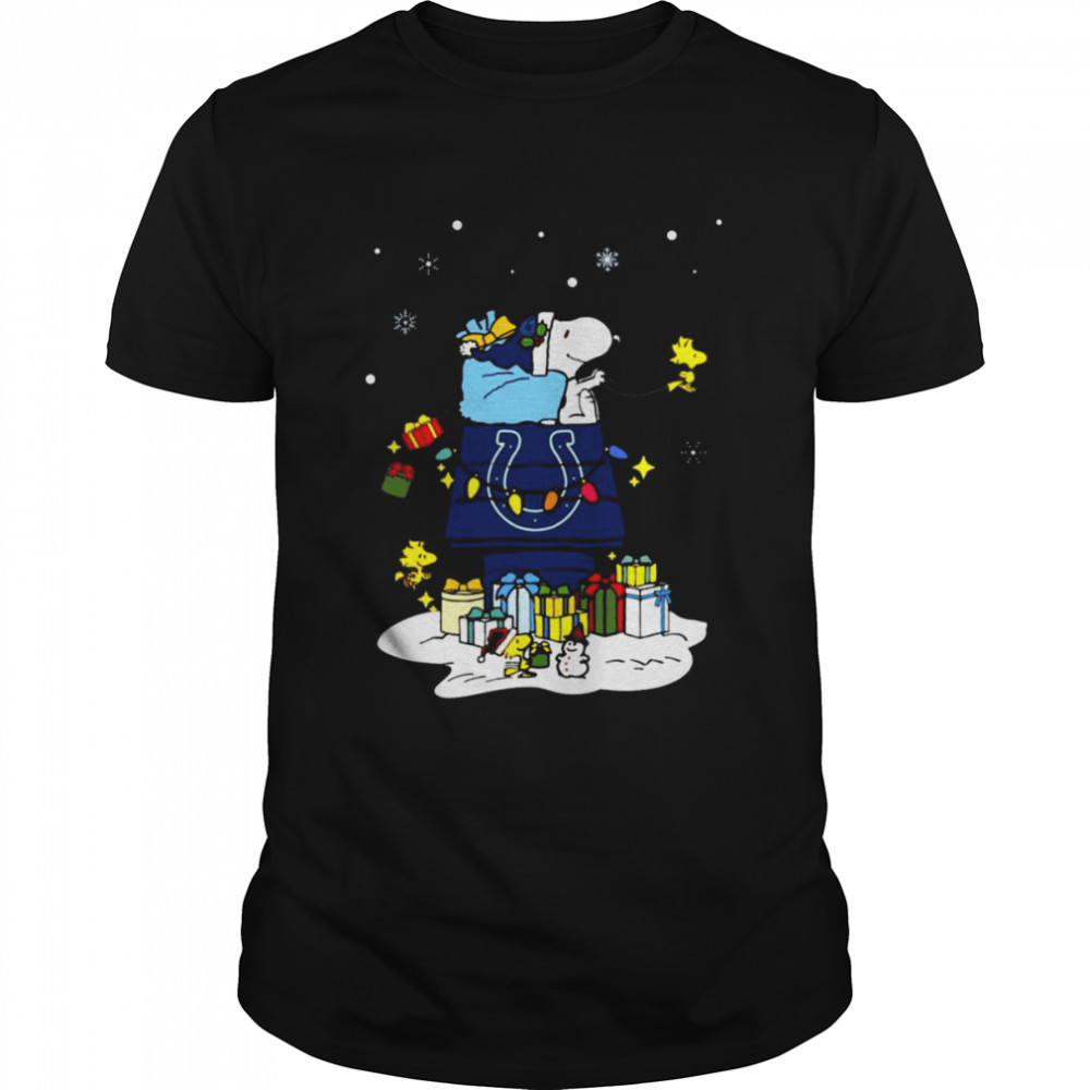 Indianapolis Colts Santa Snoopy Wish You A Merry Christmas 2022 Shirt