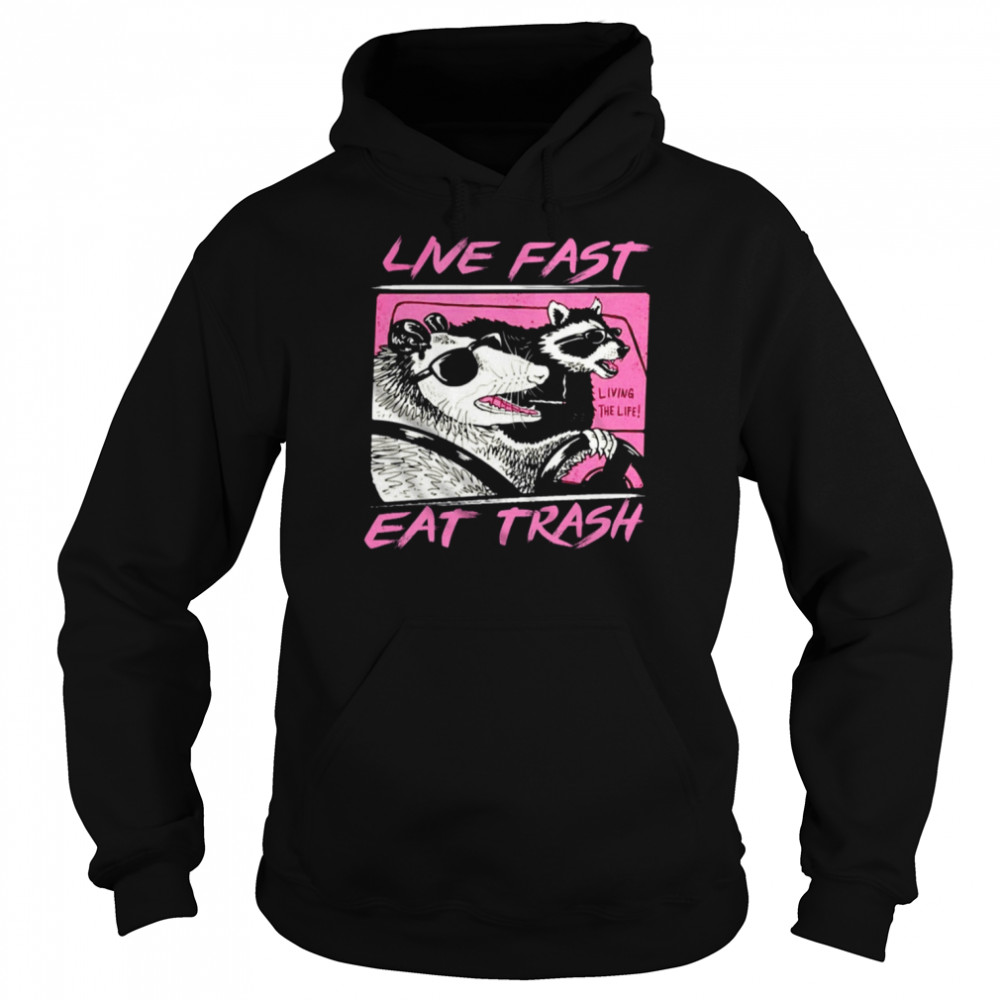 Live Fast Eat Trash Panda Funny Raccoon shirt Unisex Hoodie