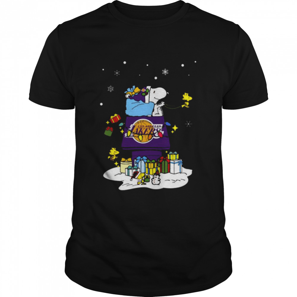 Los Angeles Lakers Santa Snoopy Wish You A Merry Christmas 2022 Shirt