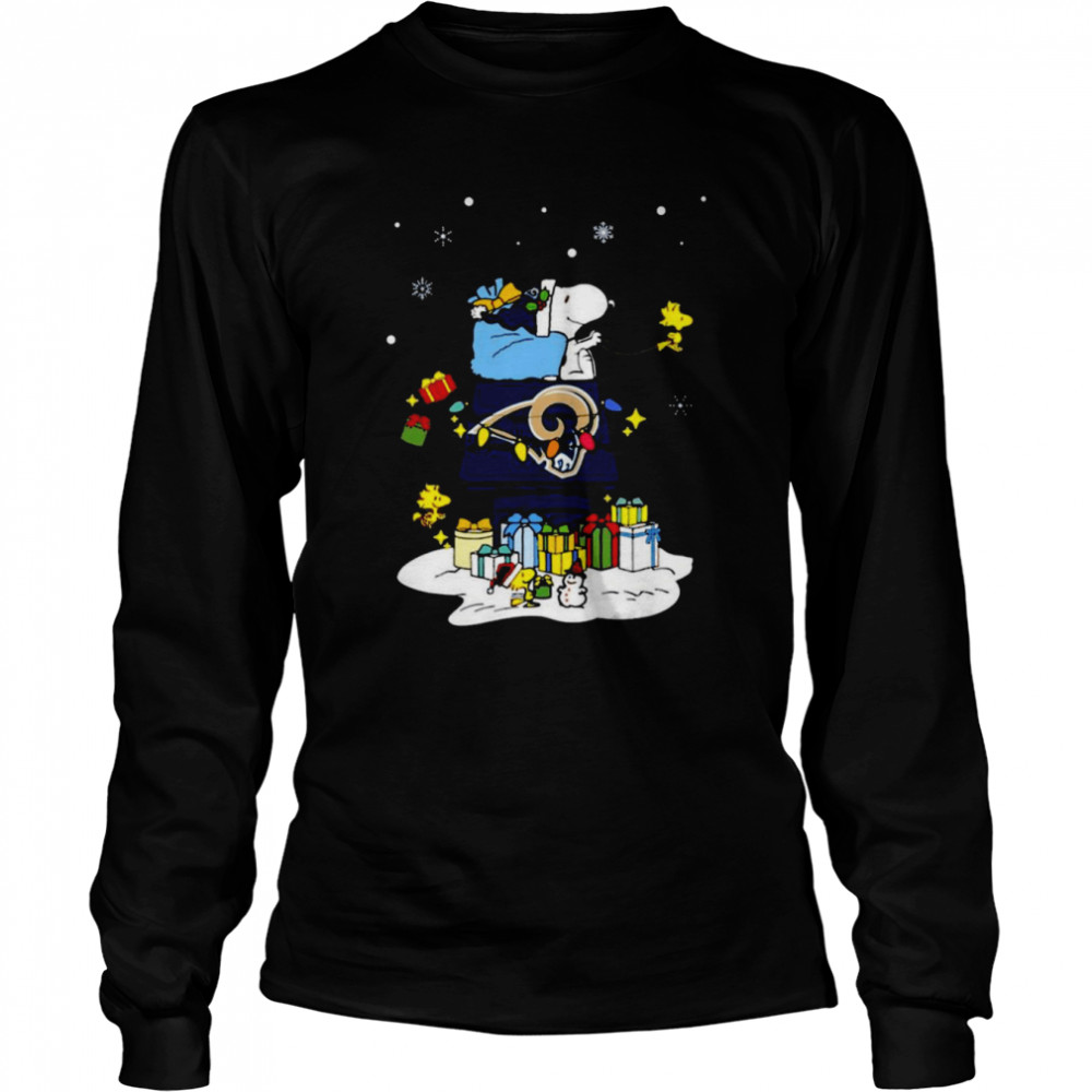 Los Angeles Rams Santa Snoopy Wish You A Merry Christmas 2022 Long Sleeved T-shirt