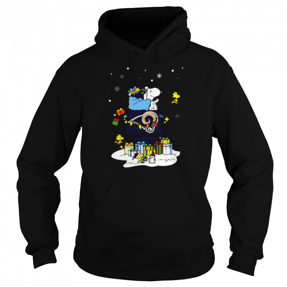 Los Angeles Rams Santa Snoopy Wish You A Merry Christmas 2022 Unisex Hoodie