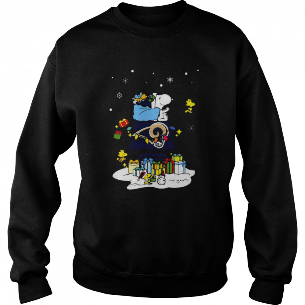 Los Angeles Rams Santa Snoopy Wish You A Merry Christmas 2022 Unisex Sweatshirt