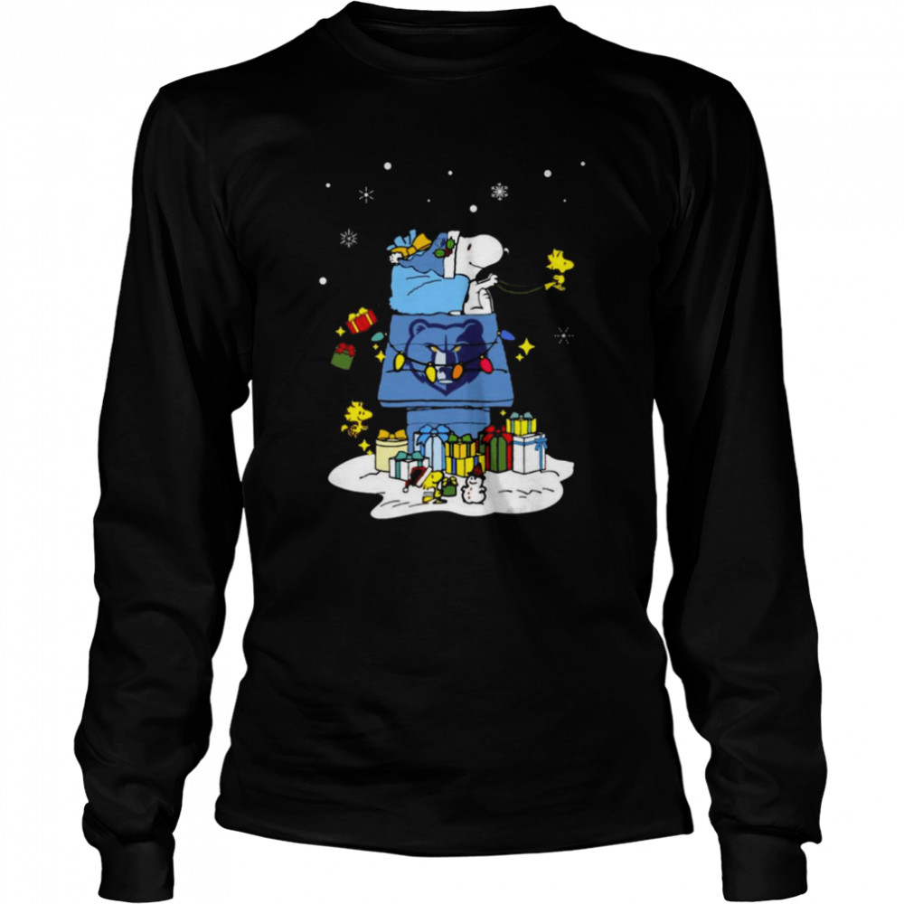 Memphis Grizzlies Santa Snoopy Wish You A Merry Christmas 2022 Long Sleeved T-shirt