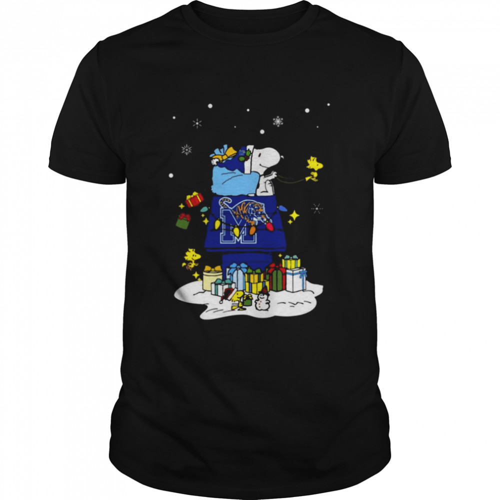 Memphis Tigers Santa Snoopy Wish You A Merry Christmas 2022 Shirt