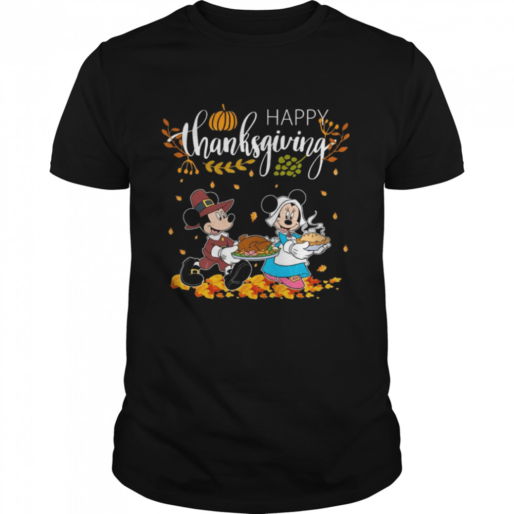 Vintage Minnie And Mickey Mouse Thankful Disney Thanksgiving Shirts