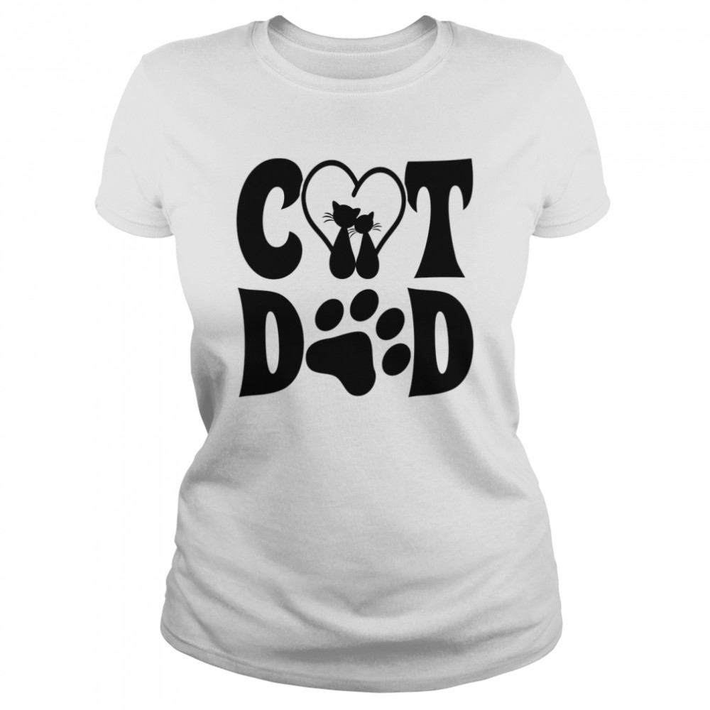 cat dad heart personalized cat dad classic womens t shirt