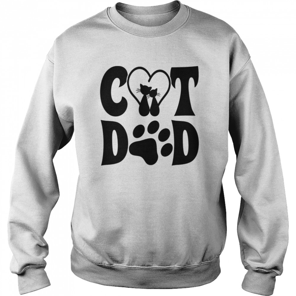 Cat Dad Heart Personalized Cat Dad  Unisex Sweatshirt