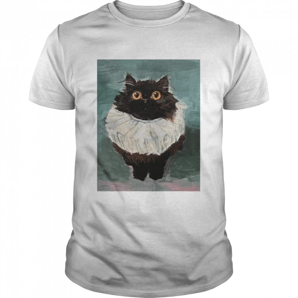 Cat Kitten Black Cat Elizabethan Ruffle Rebeccasalinasart Friendly Noodles shirt Classic Men's T-shirt