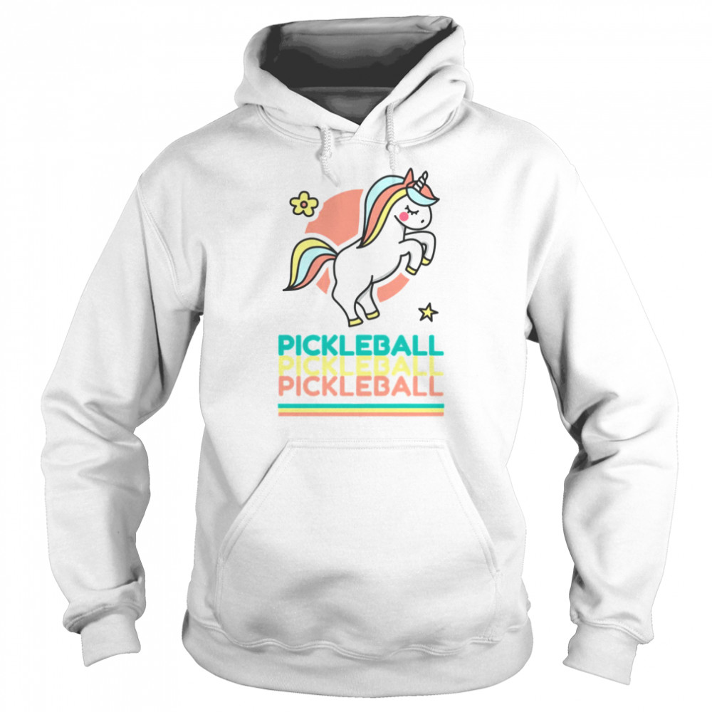 cute pickleball unicorn shirt unisex hoodie
