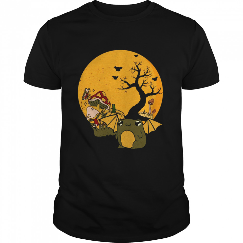 Frog Bat Cottagecore Aesthetic Halloween Mushroom Pumpkin shirt Classic Men's T-shirt