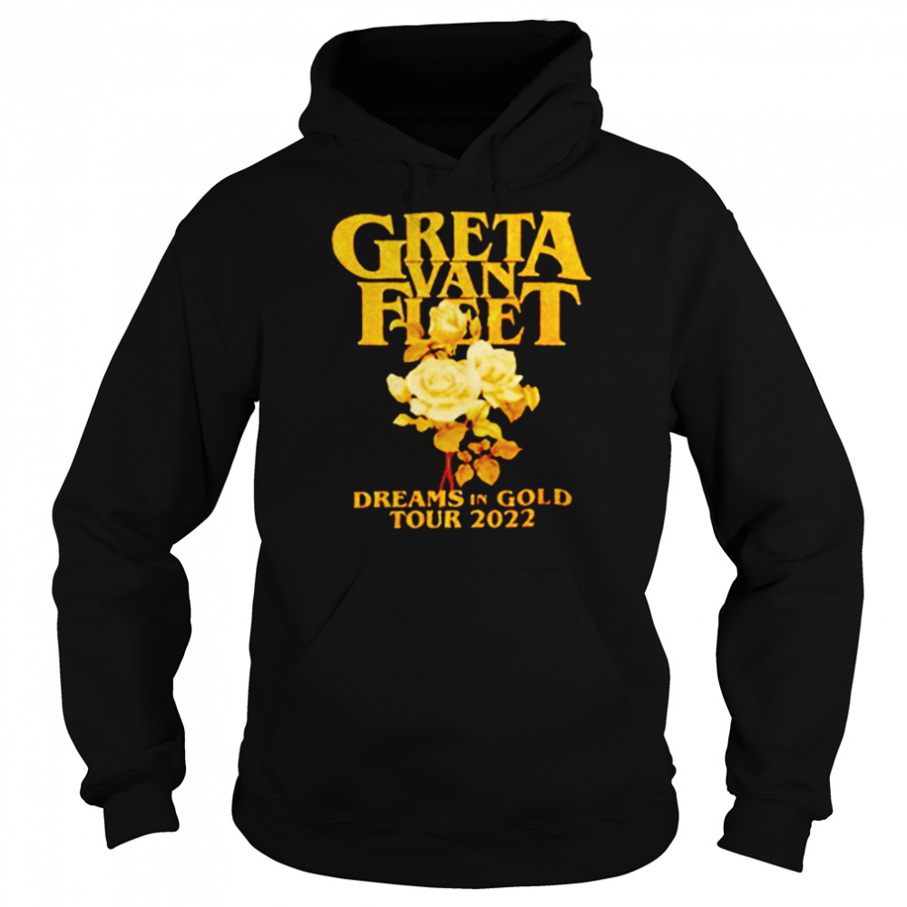 greta van fleet dreams in gold tour 2022 shirt unisex hoodie