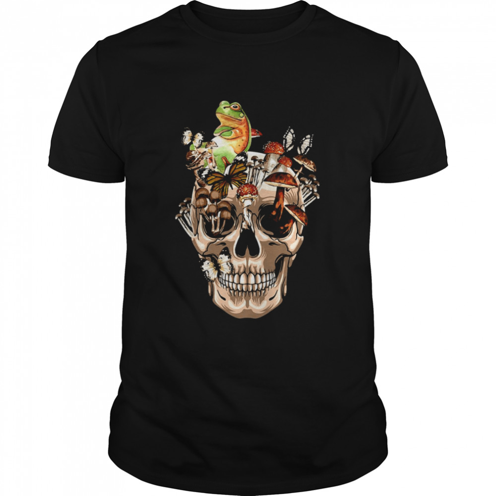 Halloween Cottagecore Frog Vintage Skull shirt Classic Men's T-shirt