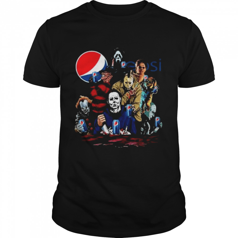 Horror Movie Characters drink Pepsi Halloween shirt