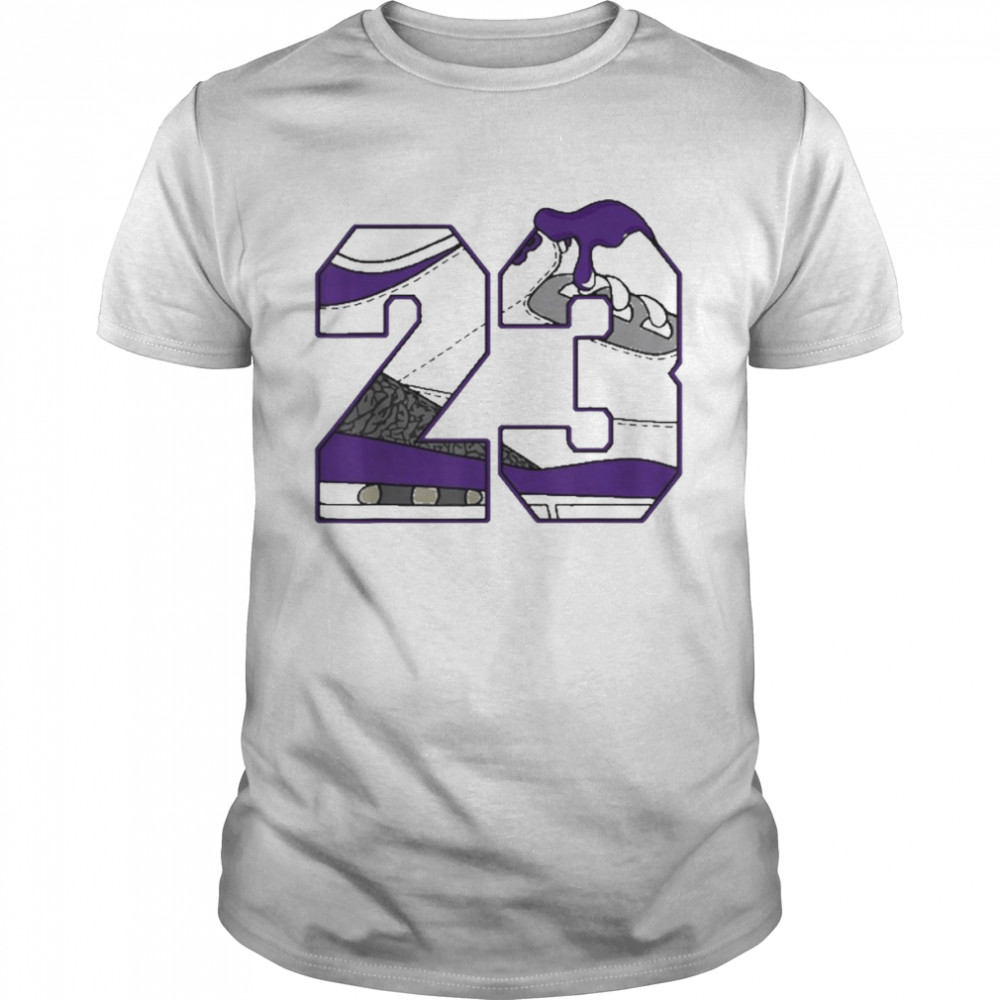 Number 23 Dripping Shoes Purple Dark Iris 3S Matching Shirt