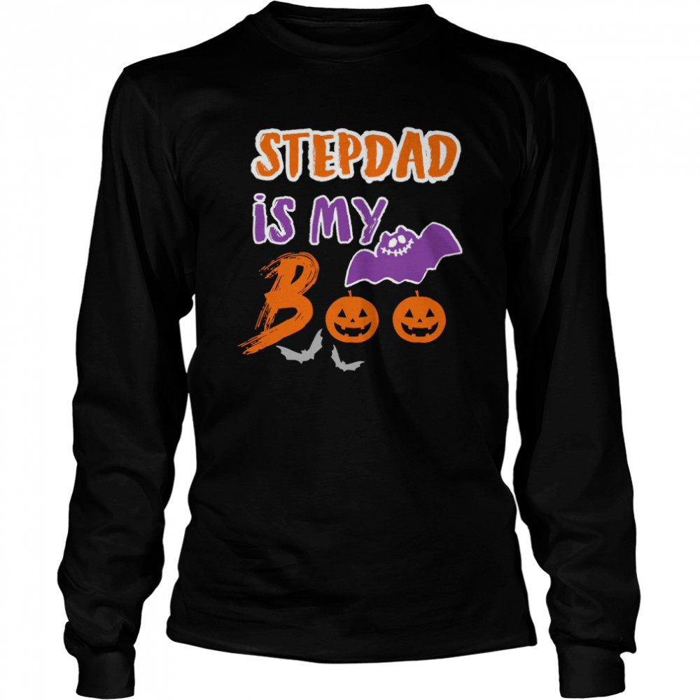 Stepdad Is My BOO Halloween Stepdad s Long Sleeved T-shirt