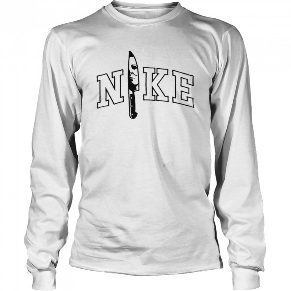 The Knife Michael Myers Nike Logo Halloween shirt Long Sleeved T-shirt
