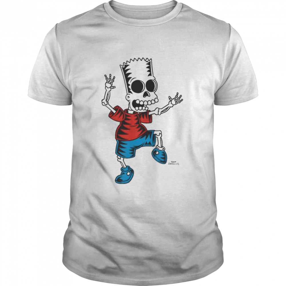 The Simpsons Bart Skeleton Treehouse of Horror Halloween T- Classic Men's T-shirt