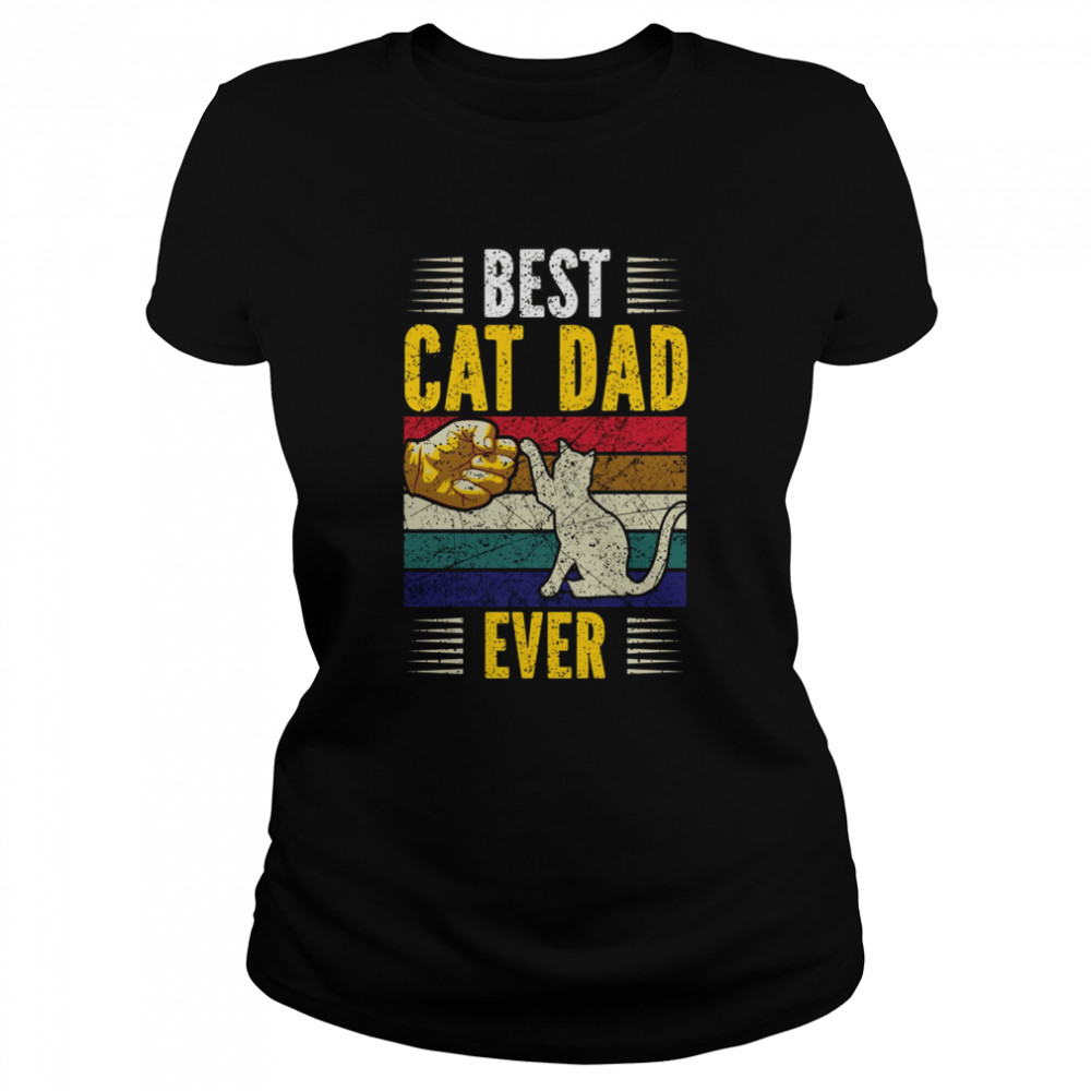 vintage best cat dad ever gold personalized cat dad classic womens t shirt