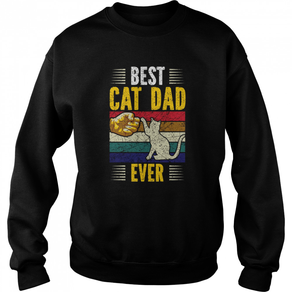 vintage best cat dad ever gold personalized cat dad unisex sweatshirt