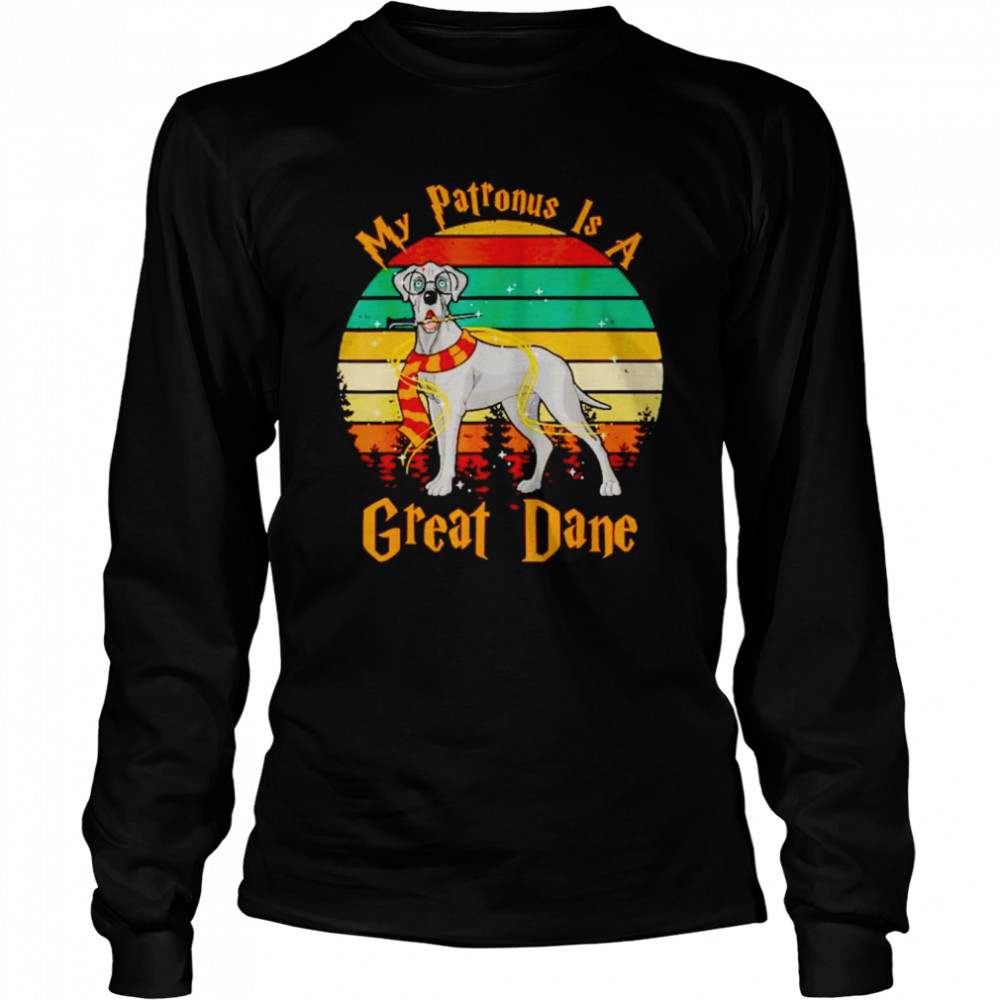 Vintage dog patronus christmas my patronus is a great dane shirt Long Sleeved T-shirt
