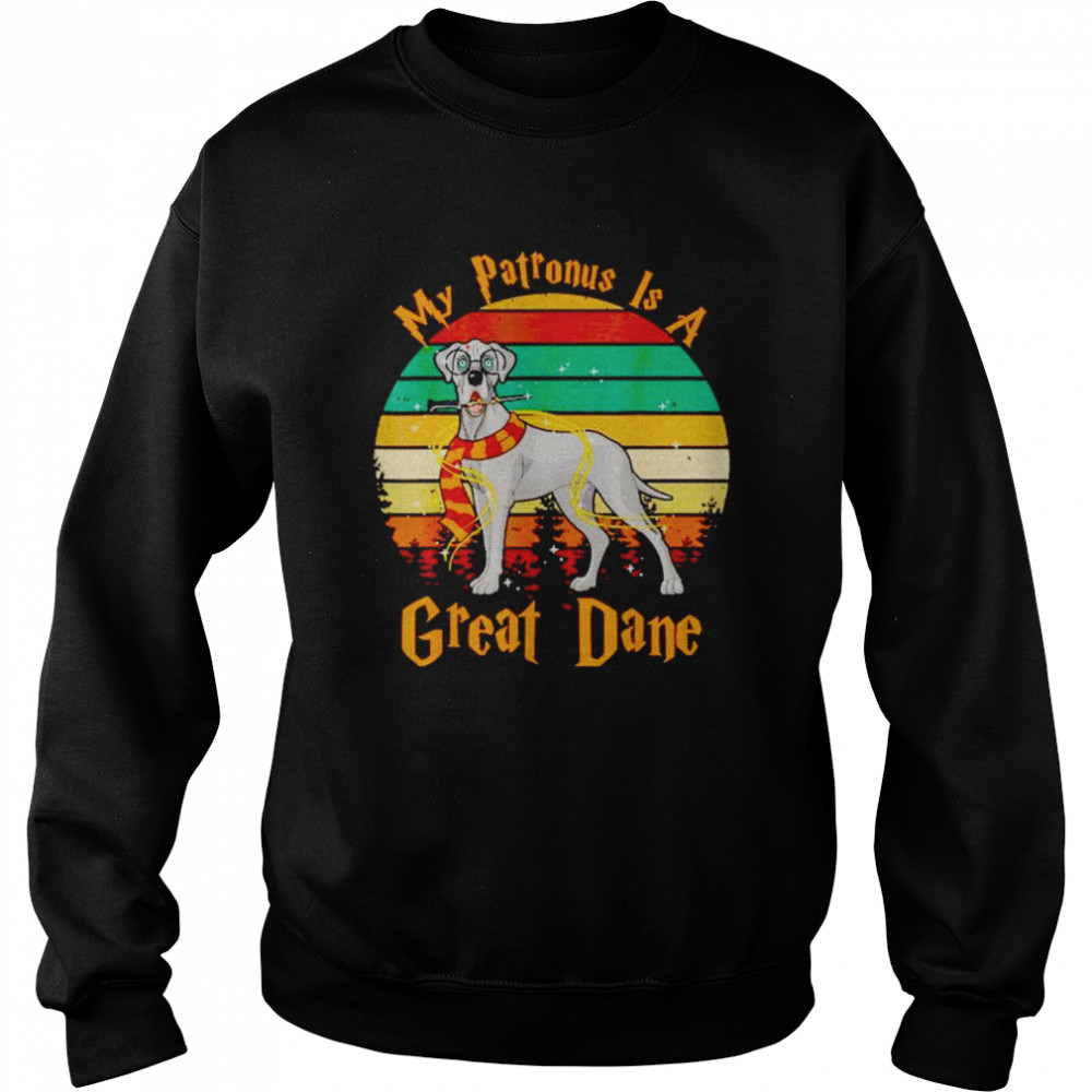 vintage dog patronus christmas my patronus is a great dane shirt unisex sweatshirt