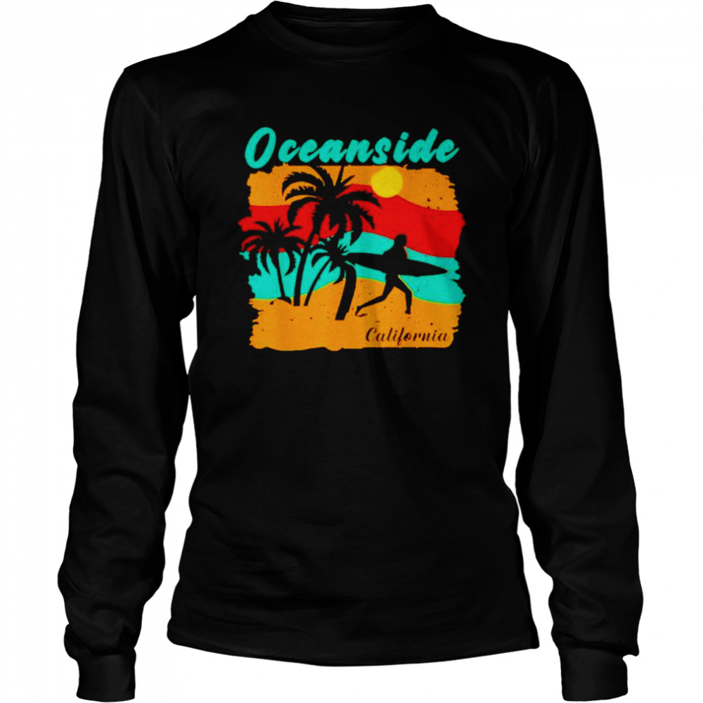 vintage sunset beach surfing oceanside california shirt long sleeved t shirt