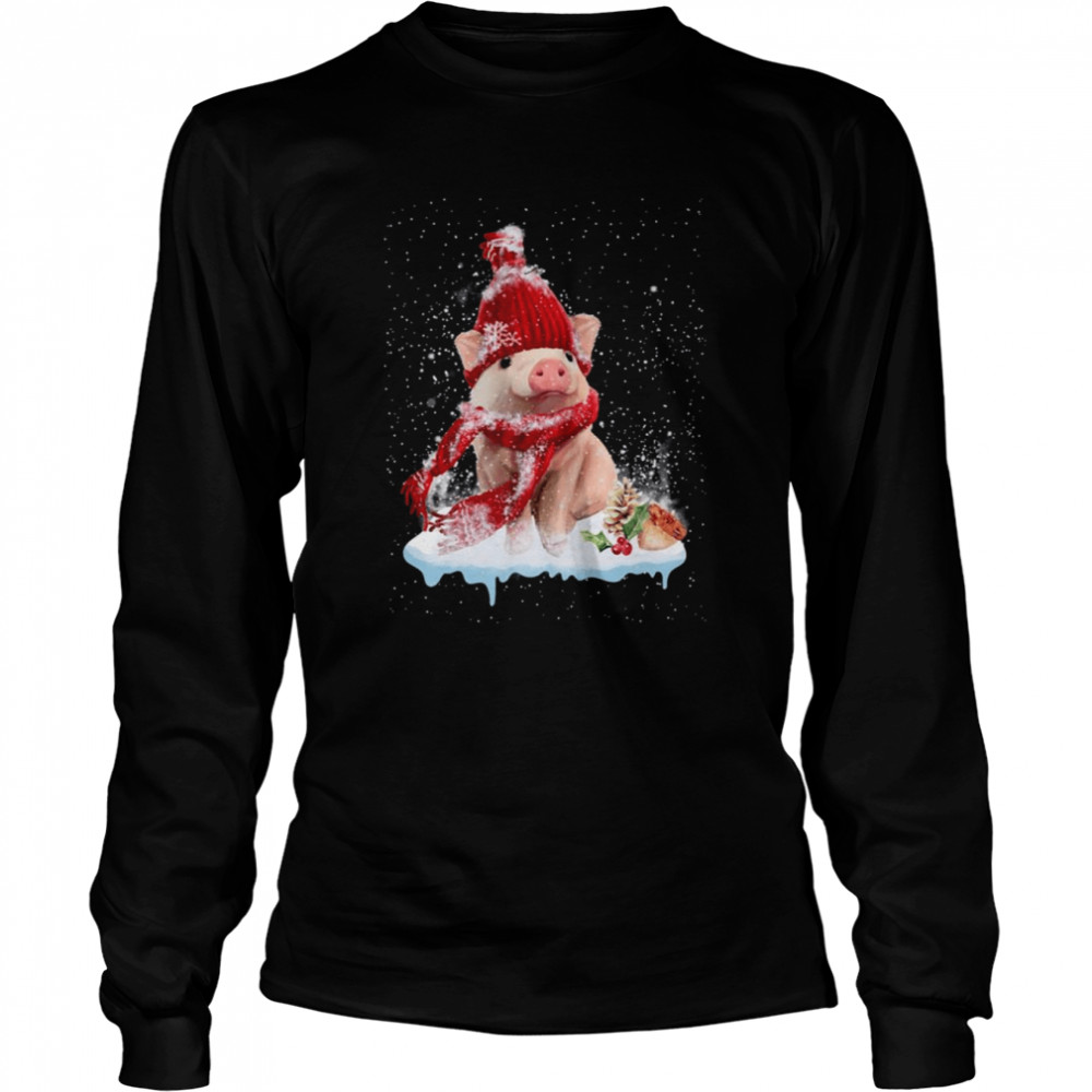 welcome merry christmas funny pig shirt long sleeved t shirt