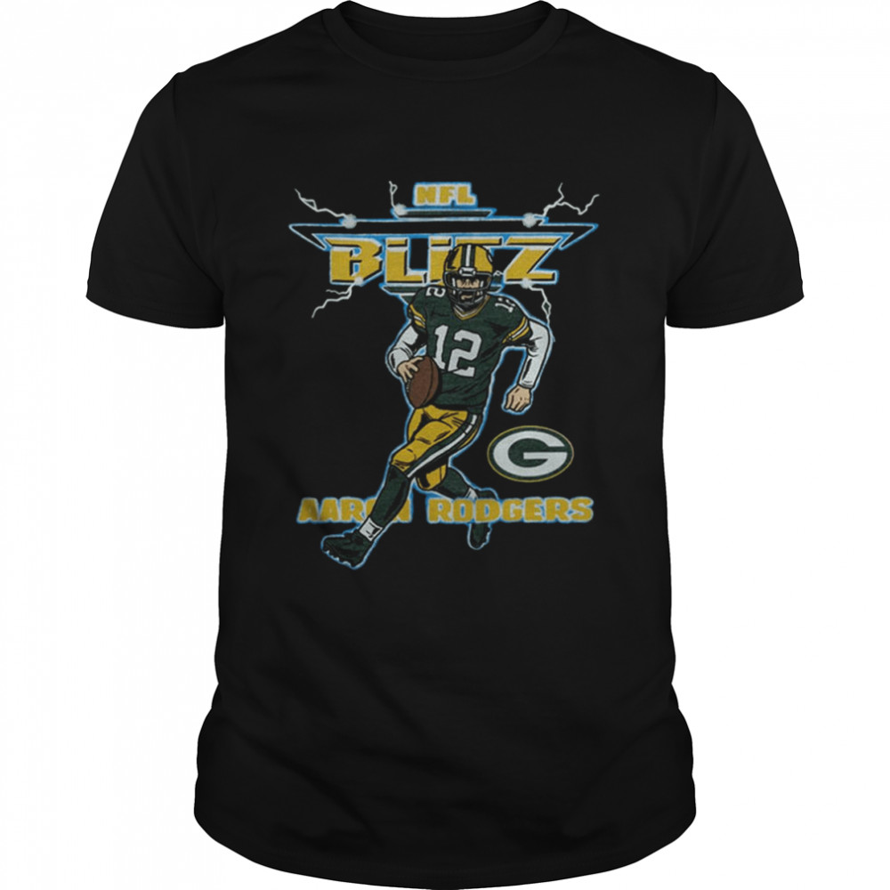 Aaron Rodgers NFL Blitz Green Bay Packers lighting Retro T- Classic Men's T-shirt