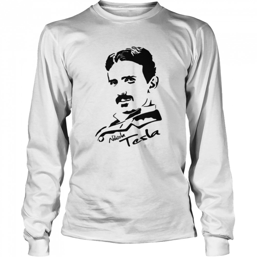 Aesthetic Design Of Nikola Tesla shirt Long Sleeved T-shirt