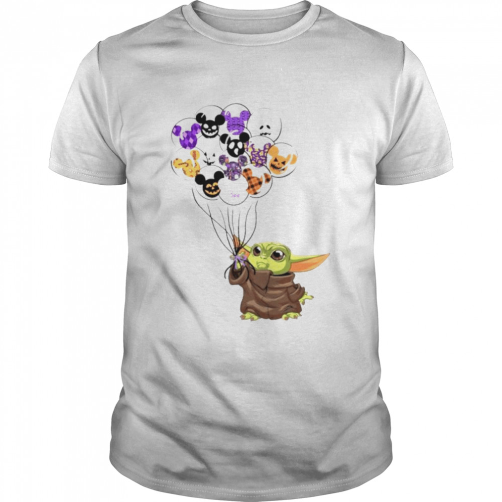 Baby Yoda Holding Balloon Halloween shirt