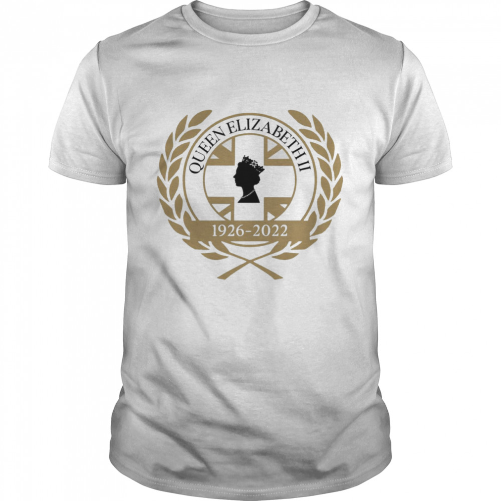 Golden Queen Elizabeth II Emblem Wreath Design 1926-2022 shirt
