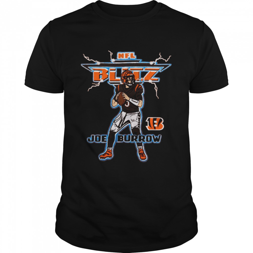 Joe Burrow NFl Blitz Bengals superstar lighting 2022 retro shirt