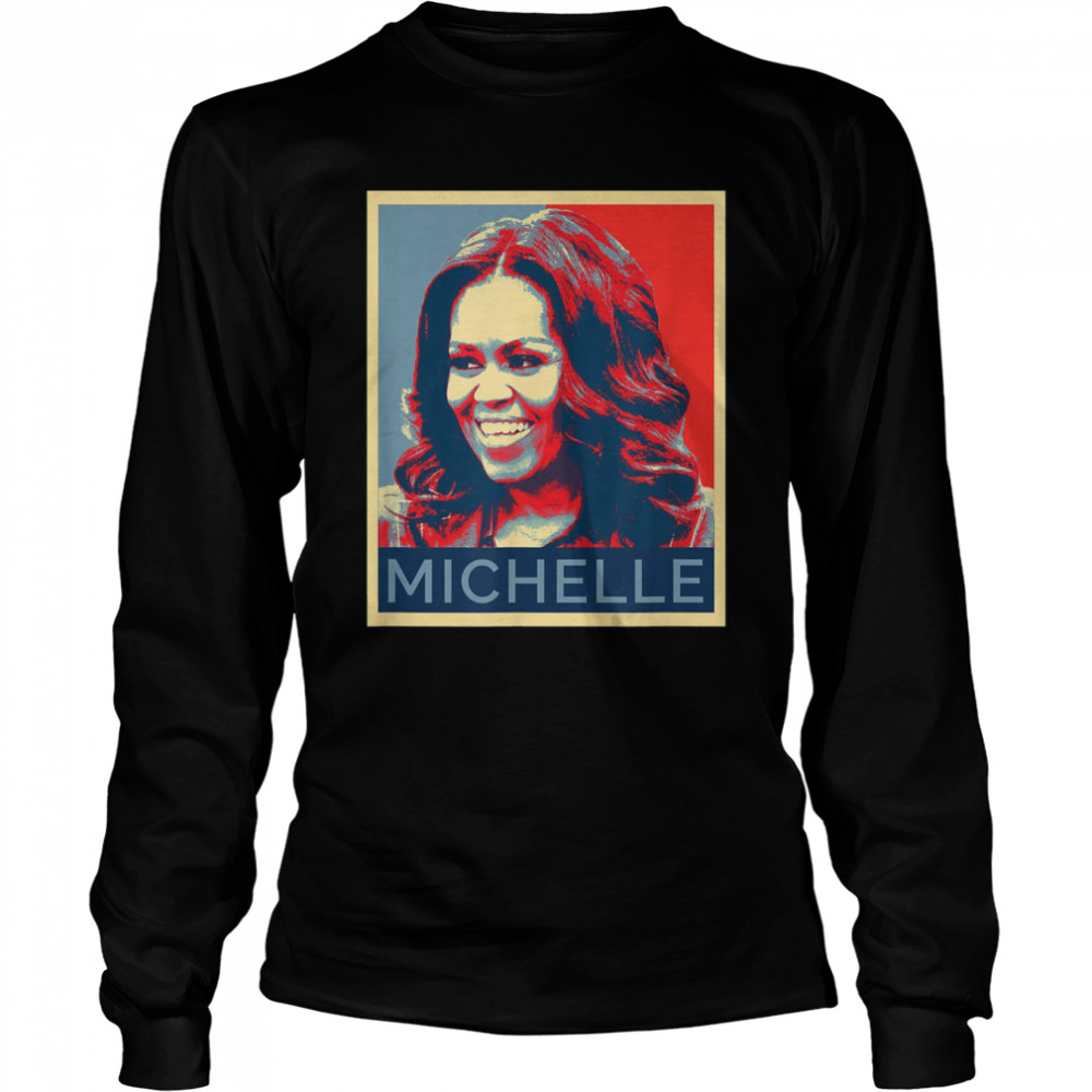 Michelle Obama First Lady Portrait T  Long Sleeved T-shirt