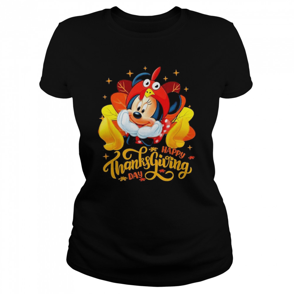 Minnie Mouse Happy Thanksgiving Disney Thanksgiving s Classic Women's T-shirt