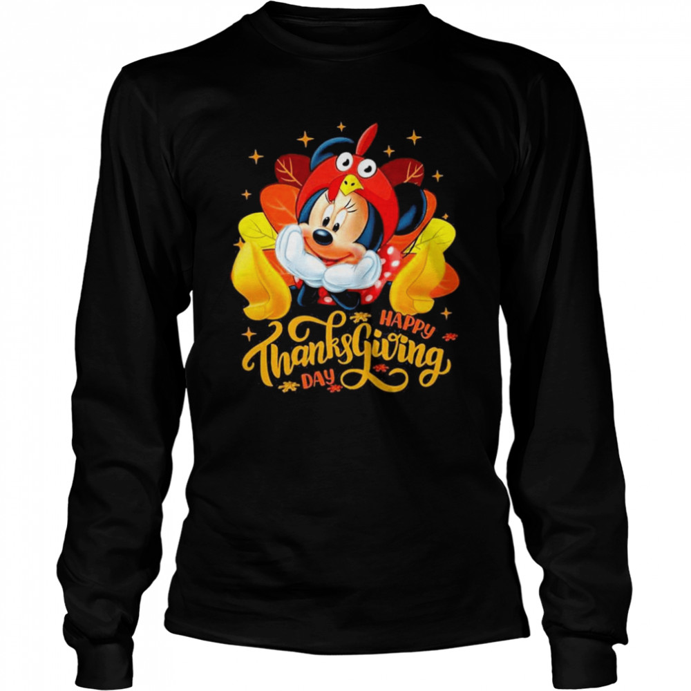 minnie mouse happy thanksgiving disney thanksgiving s long sleeved t shirt