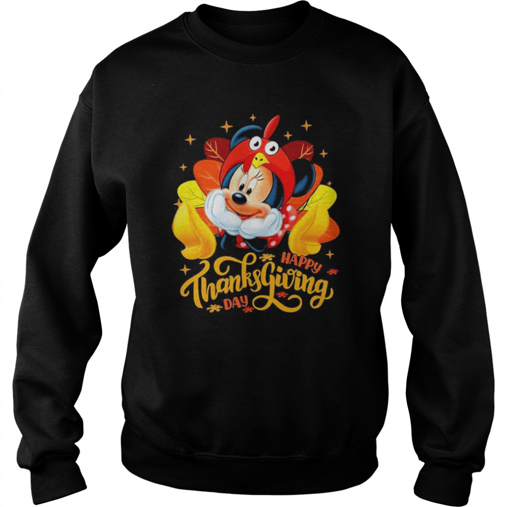 minnie mouse happy thanksgiving disney thanksgiving s unisex sweatshirt