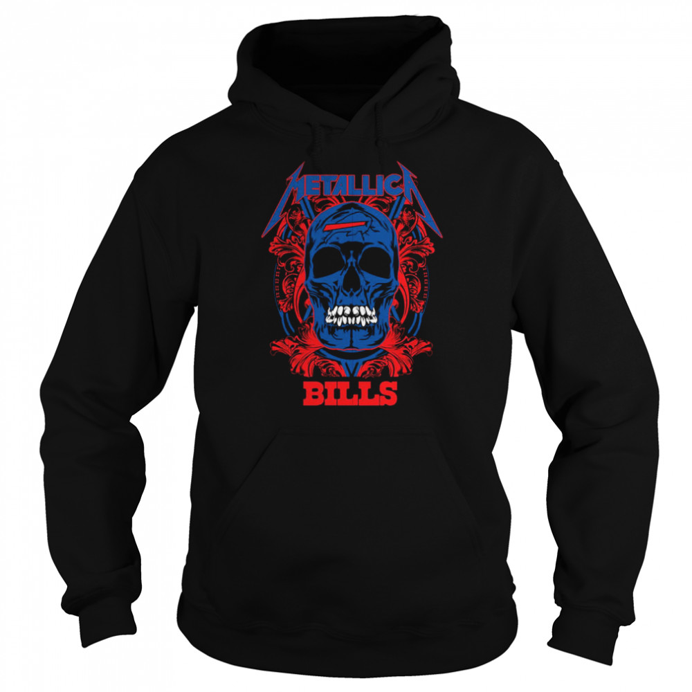 nfl skull metallica buffalo bills t unisex hoodie