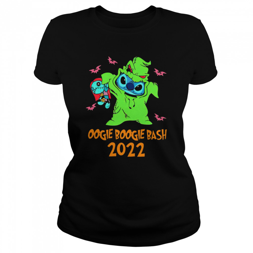 oogie boogie bash 2022 stitch angel stitch halloween disney stitch shirt classic womens t shirt