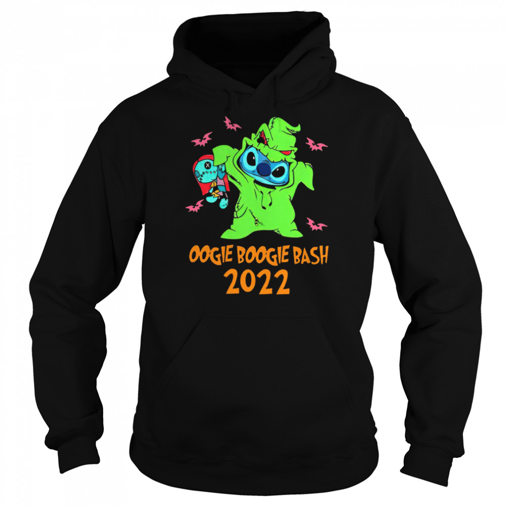oogie boogie bash 2022 stitch angel stitch halloween disney stitch shirt unisex hoodie