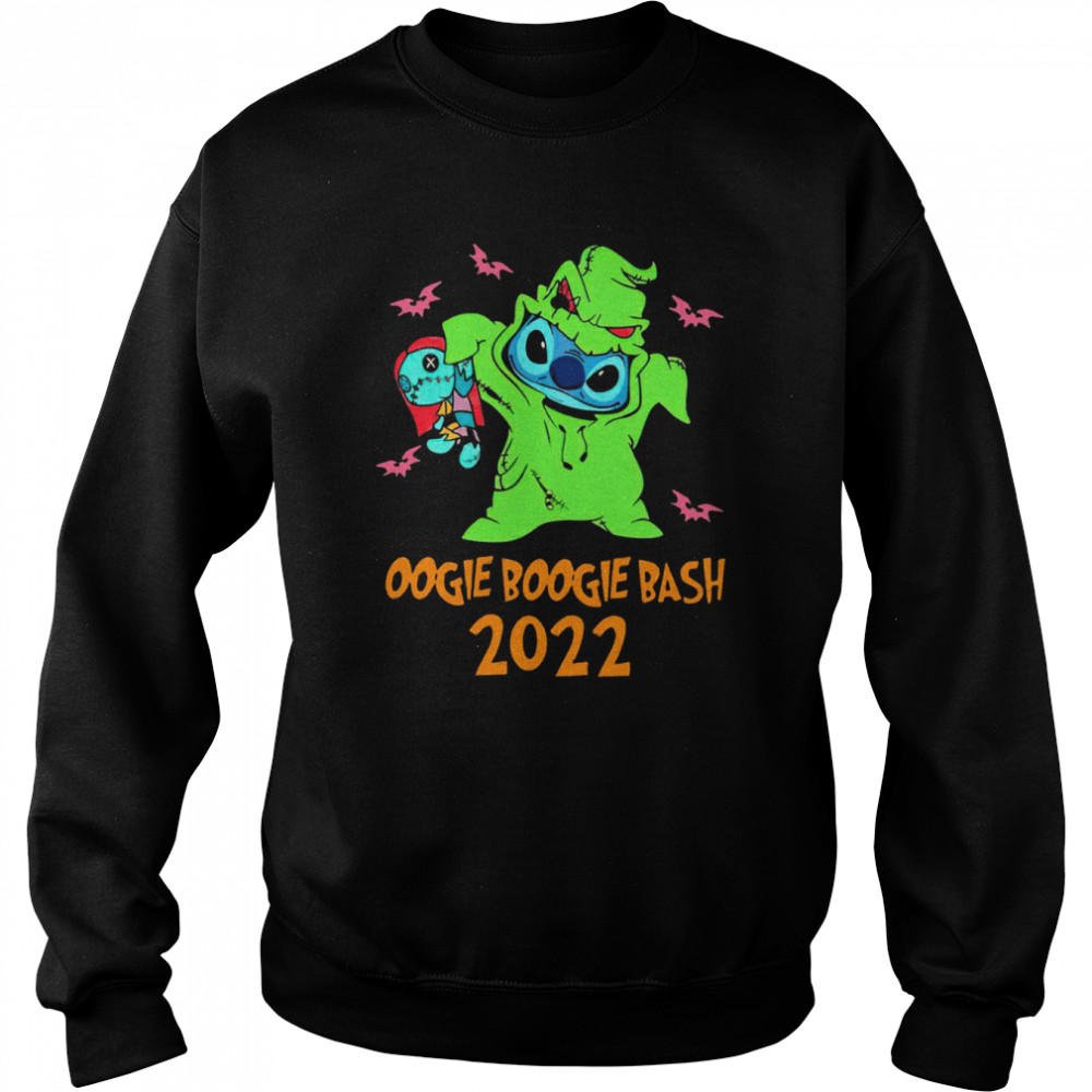 oogie boogie bash 2022 stitch angel stitch halloween disney stitch shirt unisex sweatshirt