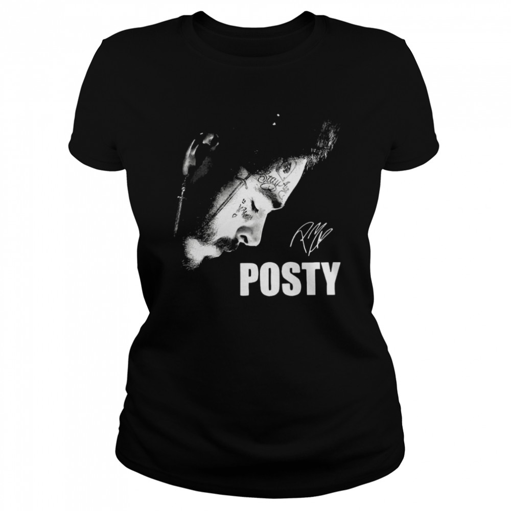 Posty Post Malone Signed Vintage shirt Classic Women's T-shirt