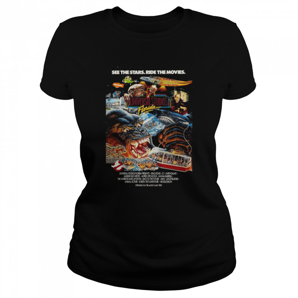 see the stars ride the movies vintage movie shirt classic womens t shirt